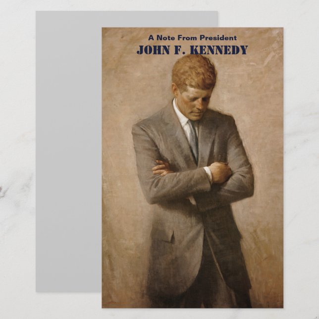 Papeterie John Kennedy Portrait de la Maison-Blanche préside (Devant / Derrière)