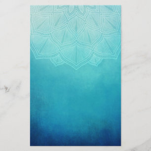 Papeterie Joli Mandala bleu Abstrait