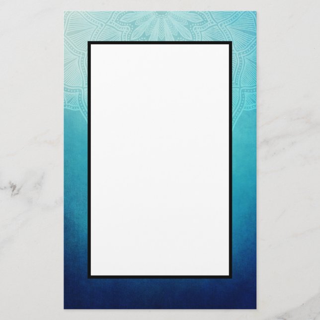 Papeterie Joli Mandala bleu Abstrait (Devant)