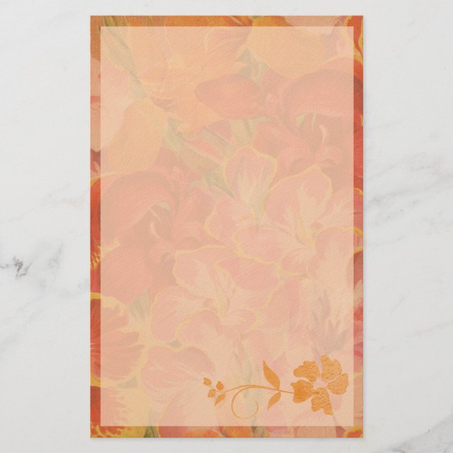 Papeterie Joli Orange automne floral (Devant)