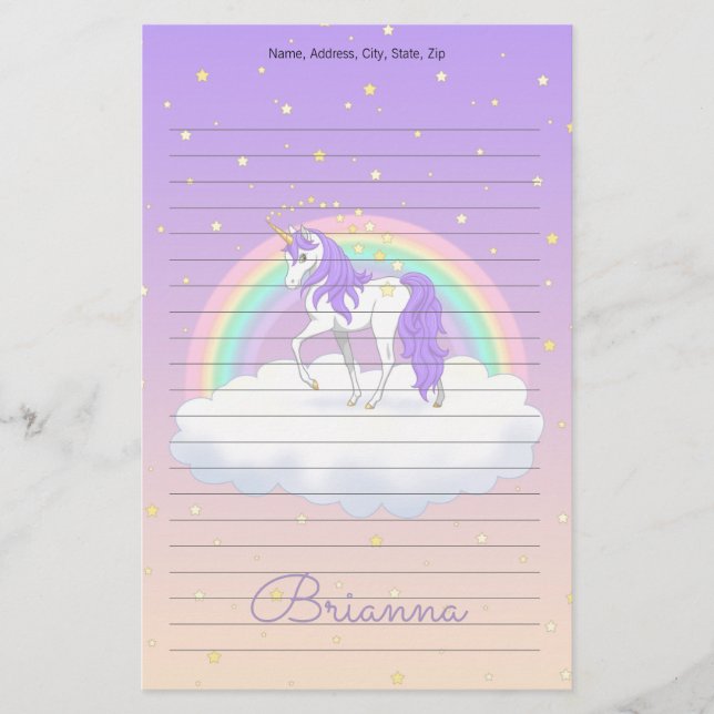 Papeterie Joli Purple Sweet Dreams Rainbow Unicorn (Devant)