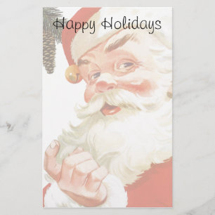 Papeterie Jolly Santa Claus avec secret, Noël Vintage