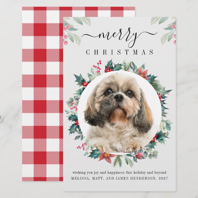 Papeterie Joyeux Noël Personnalisé Propriétaire de l'animal  (Devant / Derrière)