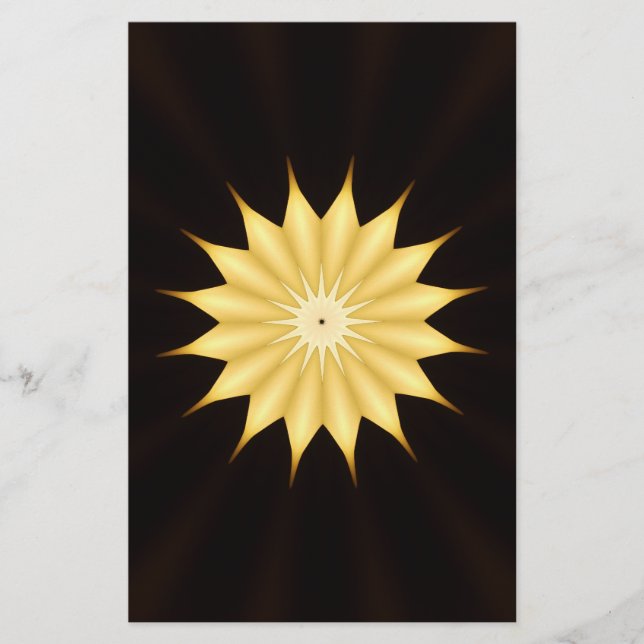 Papeterie Kaleidoscope Design Bright Yellow Star (Devant)