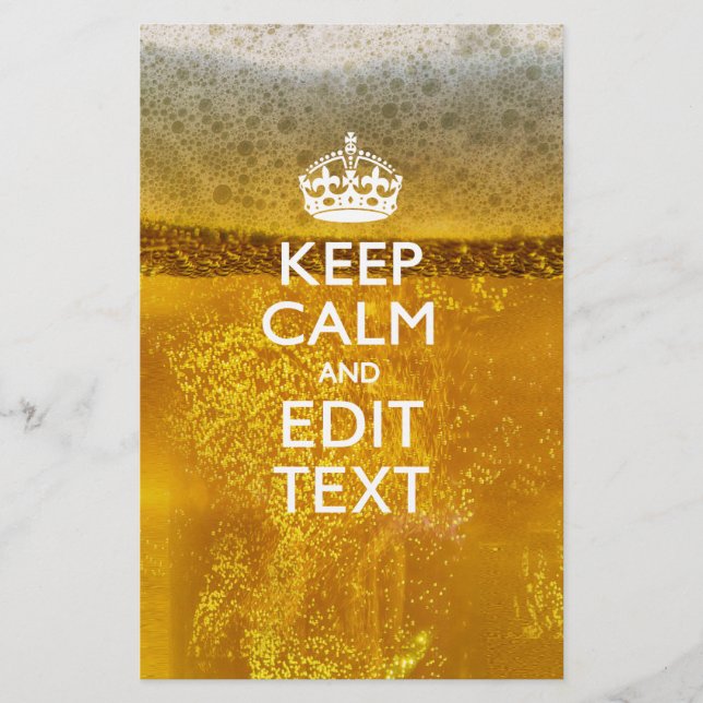 Papeterie Keep Calm and Your Text for some Cold Beer (Devant)