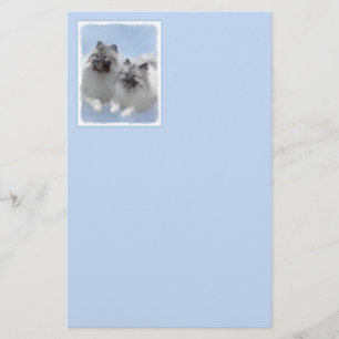 Papeterie Keeshond Paire de Kees Peinture Art animal origina