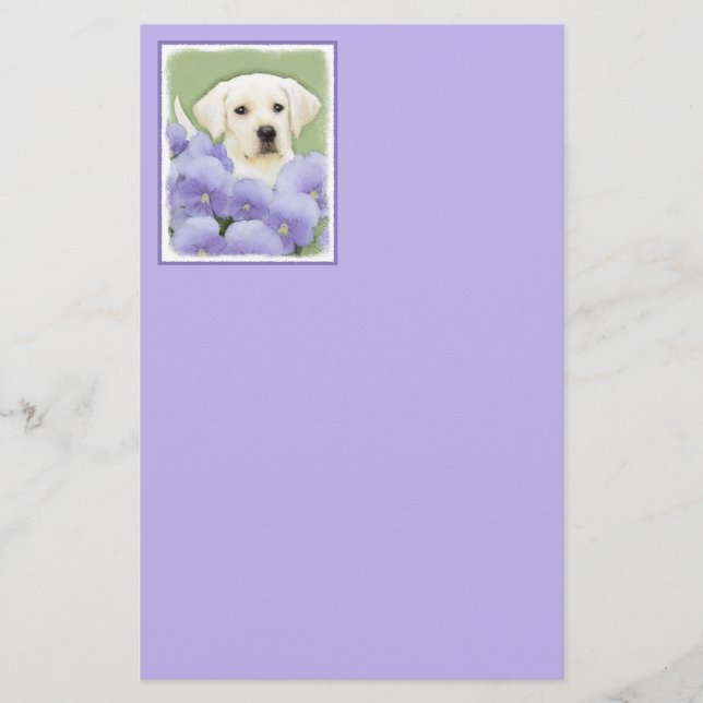 Papeterie Labrador Retriever Puppy Painting Original Chien A (Devant)