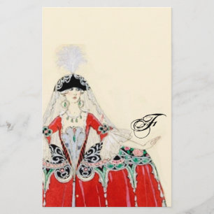 PAPETERIE LADINE EN ROUGE MODE COSTUME MONOGRAM CONCEPTEUR