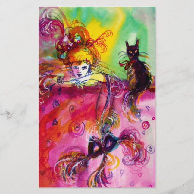 Papeterie LADY AVEC CT NOIR / Mascarade vénitienne (Devant)