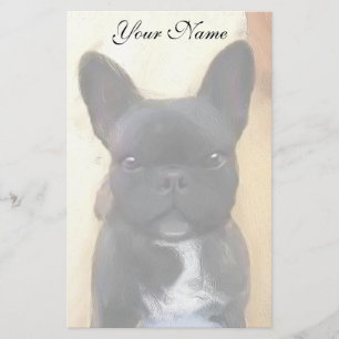 Papeterie L'art du chien de taureau noir à l'arrêt