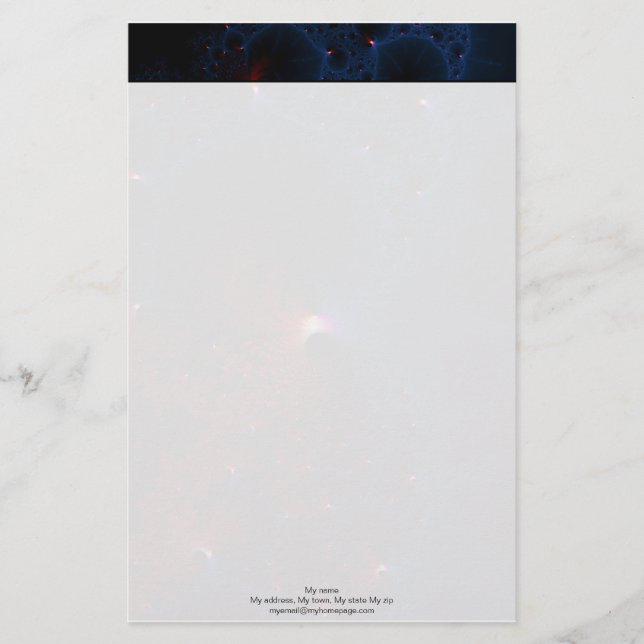 Papeterie L'art fractal des cellules bleues rouges (Devant)