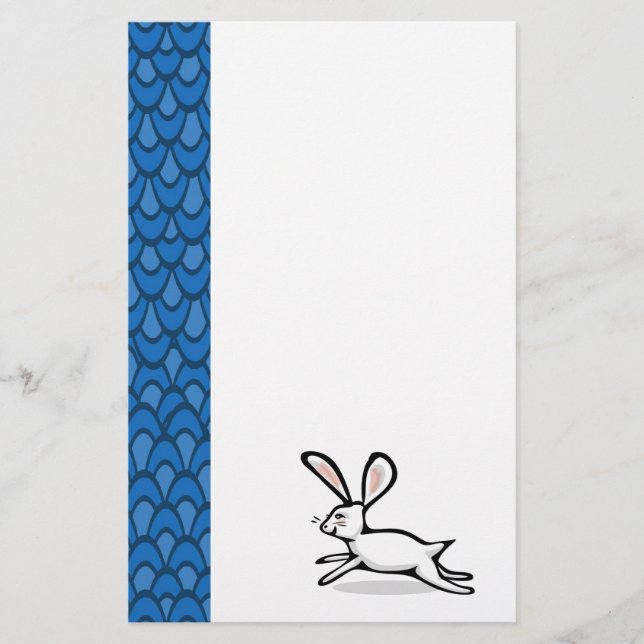 Papeterie Le bleu blanc de lapin ondule stationnaire (Devant)