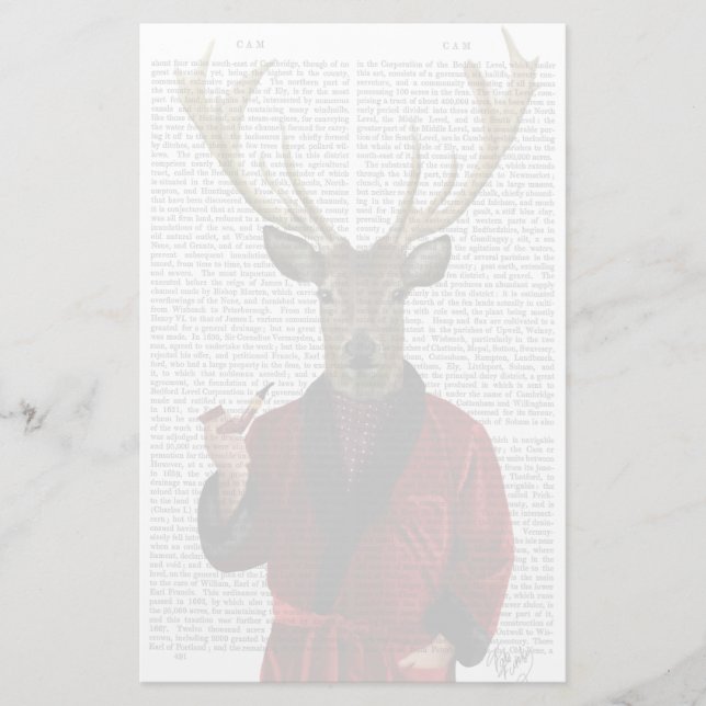 Papeterie Le cerf dans sa veste fumante (Devant)