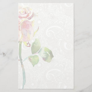 Papeterie Le motif floral fleuri avec l'aquarelle rose s'est