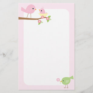 Papeterie Le nid d'oiseau de bébé (rose)