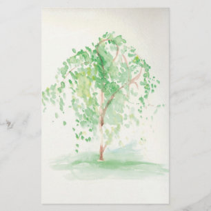 Papeterie Le saule d'aquarelle stationnaire