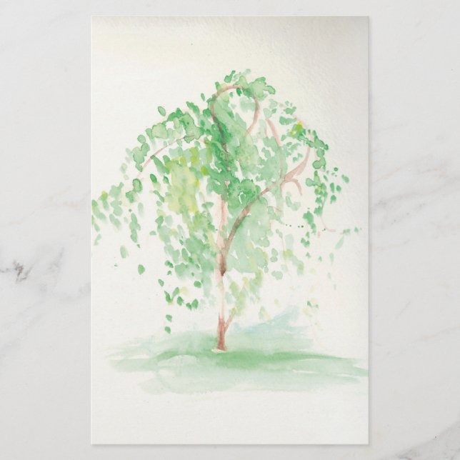 Papeterie Le saule d'aquarelle stationnaire (Devant)