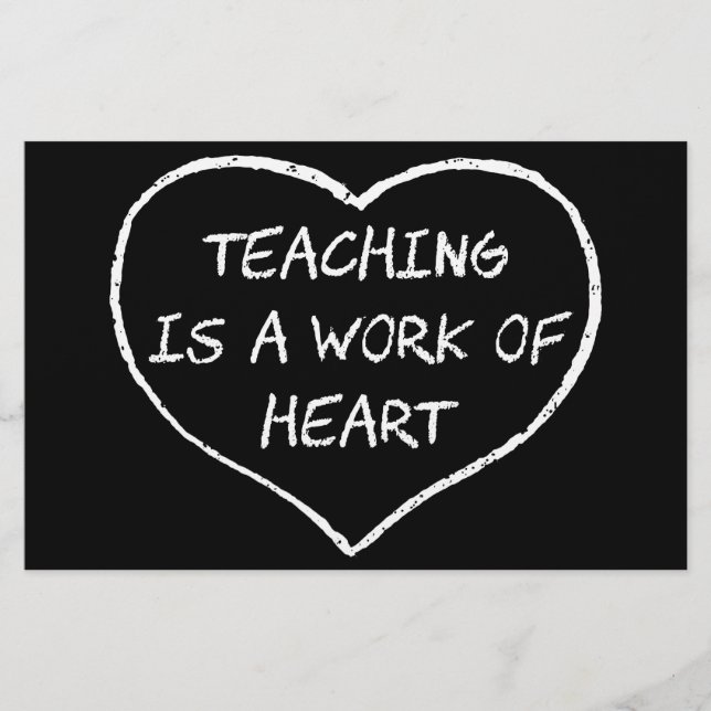 Papeterie L'enseignement est un travail de coeur (Devant)