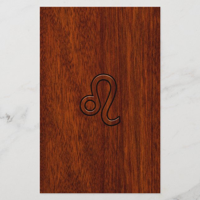 Papeterie Leo Zodiac Connexion style bois acajou Brown (Devant)