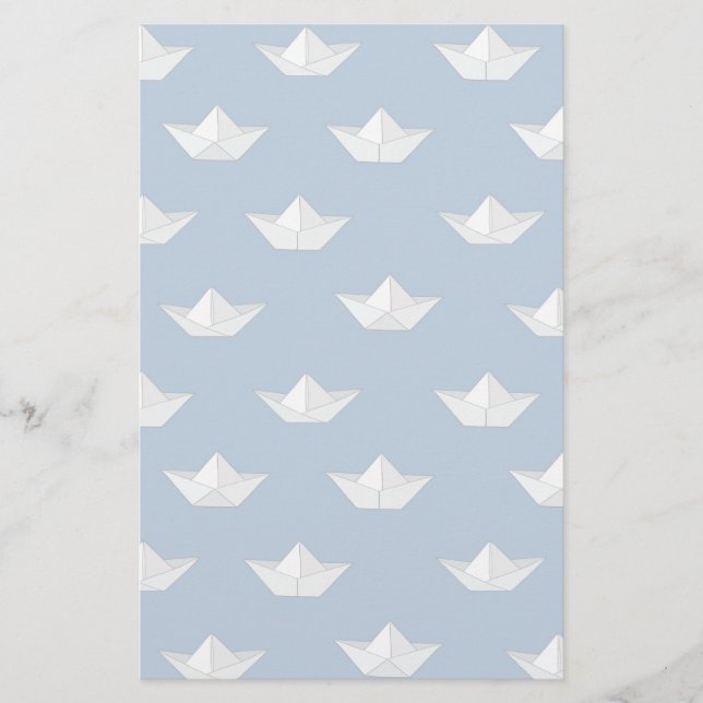 Papeterie Les Bateaux Origami Sur Le Motif De L'Eau (Devant)