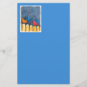 Papeterie Les cardinaux sur la peinture de clôture - Art or