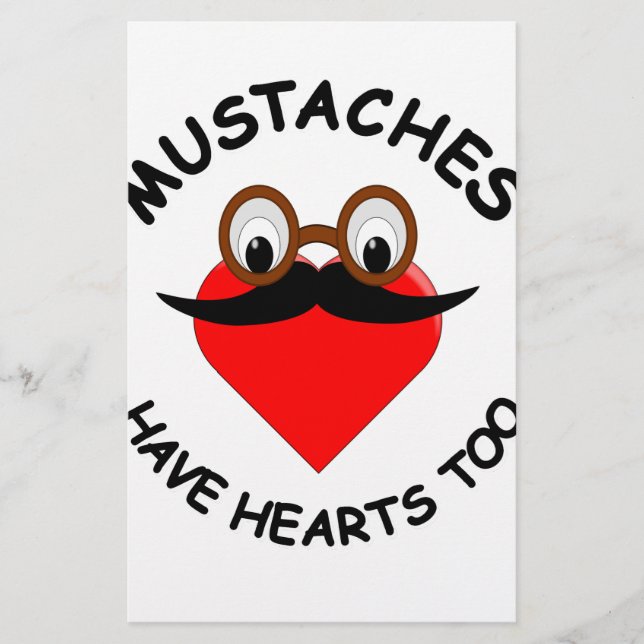 Papeterie Les moustaches ont aussi des coeurs (Devant)