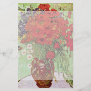 Papeterie Les pavots rouges et les marguerites de Vincent va