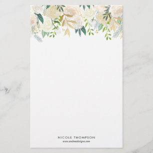 Papeterie Les pivoines pâles d'aquarelle avec de l'or