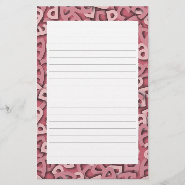 Papeterie Lettre A rose (Devant)