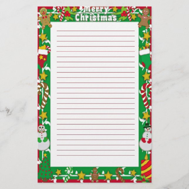 Papeterie Lettre de Noël (Devant)