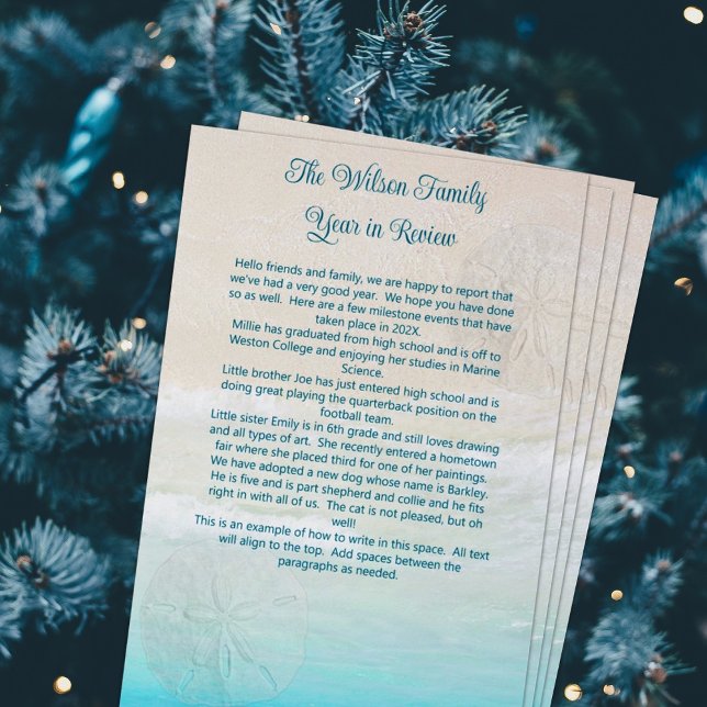 Papeterie Lettre de Noël de plage Modèle (Créateur téléchargé)