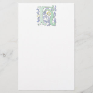 Papeterie Lettre H Monogram Fleur de lis