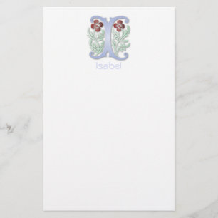 Papeterie Lettre I Monogramme Fleur de lis