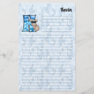 Papeterie LETTRE MONGRAPHIQUE KOGA Bleu K LIÉ