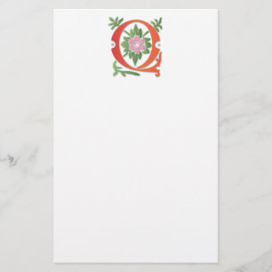 Papeterie Lettre Q Monogramme Fleur de lis