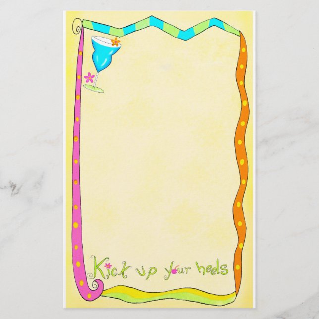 Papeterie Levez vos talons Papier à lettres jaune (Devant)