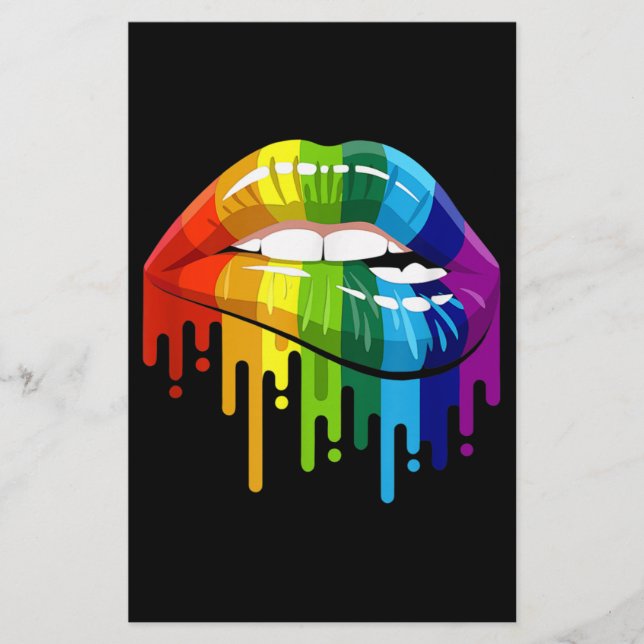 Papeterie LGBT Rainbow Lip Gay pride (Devant)
