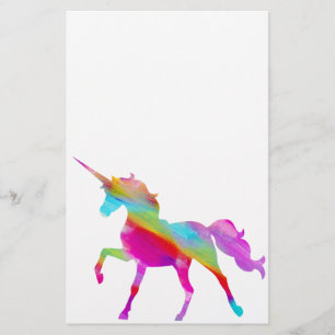 Papeterie Licorne caracolante d'arc-en-ciel scintillant