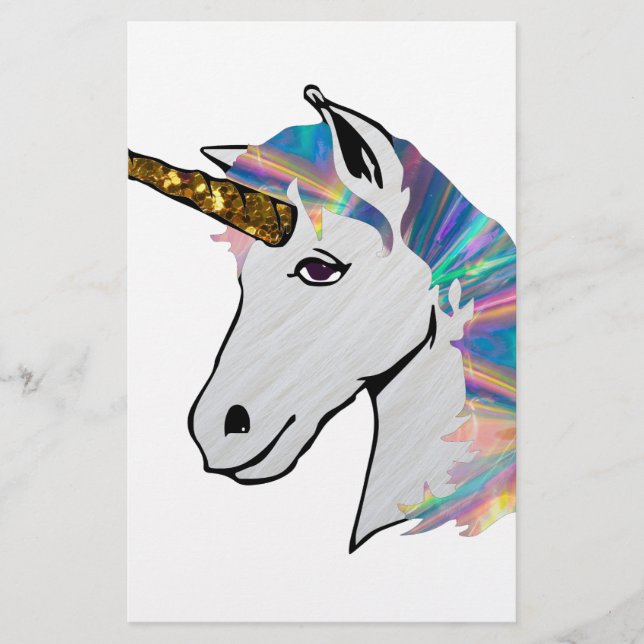 Papeterie licorne holographique (Devant)