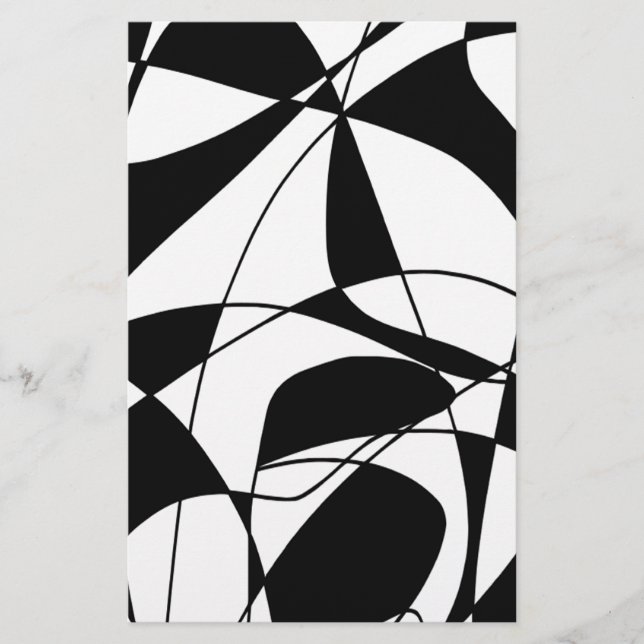 Papeterie Lignes noires et blanches, motif d'impression coul (Devant)