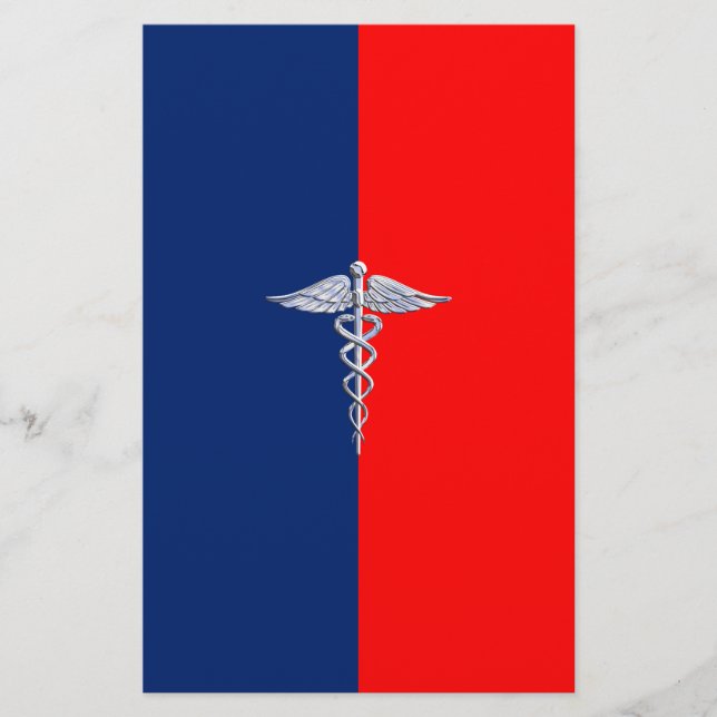 Papeterie Ligue des symboles médicaux de Silver Caduceus (Devant)