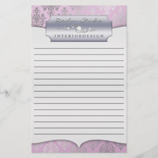 Papeterie Lilac Dashing Damask Linked Business Stationnaire
