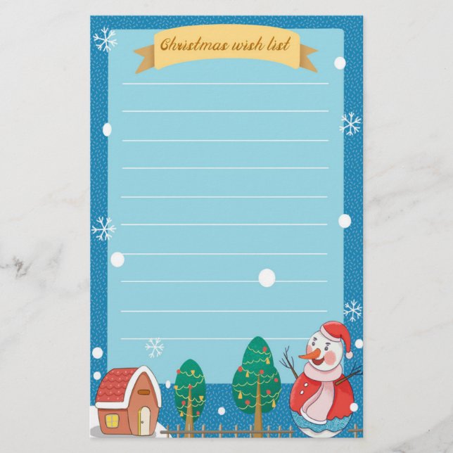 Papeterie Liste de souhaits de Noël (Devant)