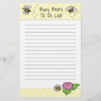 Papeterie Liste des activités d'abeilles stationnaires