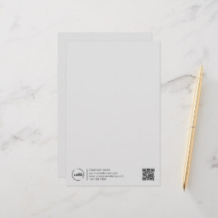 Papeterie Logo professionnel moderne entreprise QR Code gris