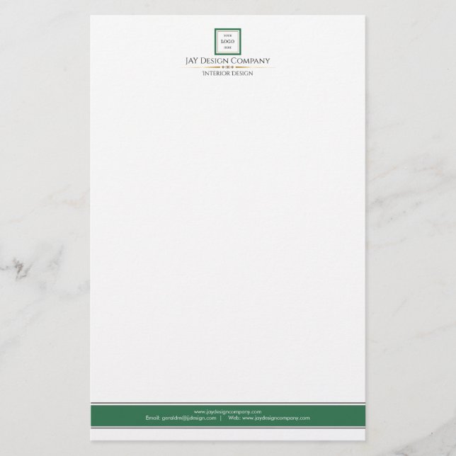 Papeterie Logo vert minimaliste moderne (Devant)