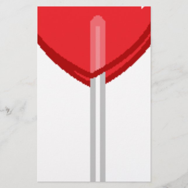 Papeterie lollipop à coeur rouge (Devant)