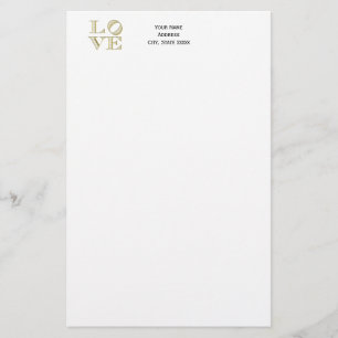 Papeterie LOVE Graphic Text - Faux Gold