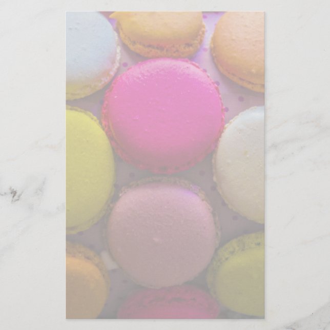 Papeterie Macarons colorés Dessert Cuit Savoureux (Devant)
