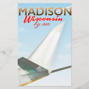 Papeterie Madison Wisconsin USA Affiche de vol vintage